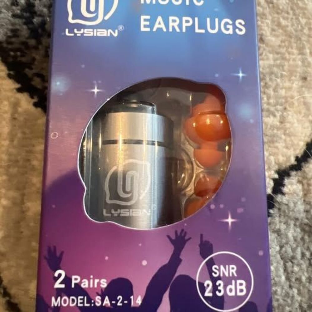 Lysian Music Earplugs Model SA-2-14 - 2 Pairs, 23dB Noise Reduction